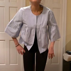 Wide Sleeve Open Blouse